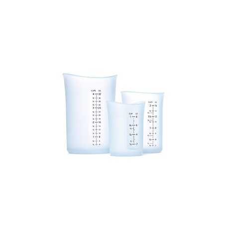 iSi B253   00 iSi Silicone Flexible Measuring Cup - Set of 3 (1 c., 2 c., 4 c.) Clear Measuring Cups and Spoons