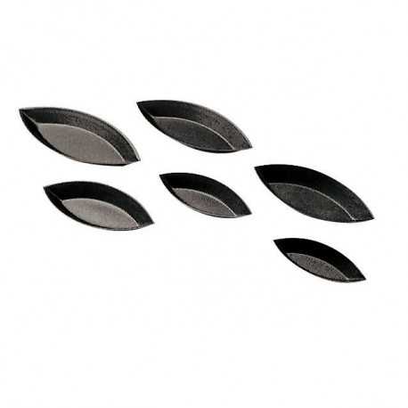 Paderno 47720-08 Non-Stick Plain Boat Mold - 3 1/8" X 1/2" - Set of 12 Madeleine & Petits Fours