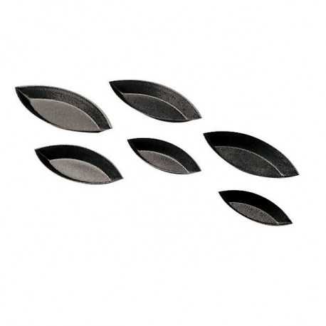 Paderno 47720-06 Non-Stick Plain Boat Mold - 2 3/8" X 3/8" - Set of 12 Madeleine & Petits Fours