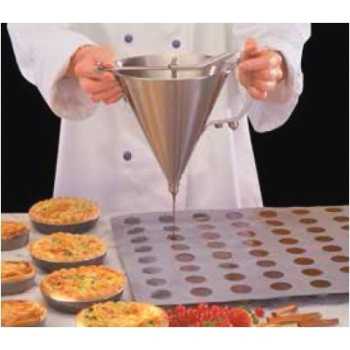 De Buyer 3354.02 De Buyer Automatic professional Stainless Steel piston funnel KWIK PRO - 2Qt. Confectionery Filling Funnels