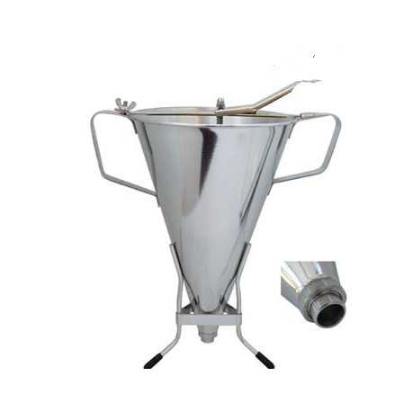 De Buyer 3354.52 De Buyer Automatic professional Stainless Steel piston funnel KWIK MAX 3.5Qt Confectionery Filling Funnels