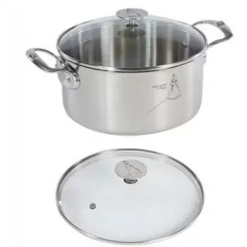 De Buyer Stewpan Stainless Steel  MILADY with glass lid ø 9\'\' - 5.7qt