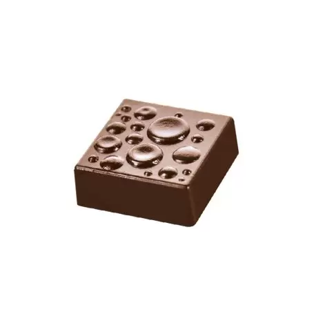 Pastry Chef's Boutique DRC1724 Polycarbonate Chocolate Mold - Drops Squares - 27x27x10mm - 18pcs- 9g Modern Shaped Molds