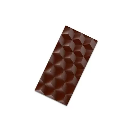 Chocolat Form POP1328 Polycarbonate Chocolate Bars Mold - 3D Cubes - 3 Cavities - Tablets Molds