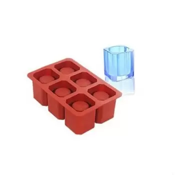 Pastry Chef's Boutique DR2000 Ice-Shot Squared Silicone Mold - 6 Cavities Other Specialty Molds