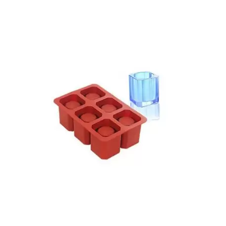 Pastry Chef's Boutique DR2000 Ice-Shot Squared Silicone Mold - 6 Cavities Other Specialty Molds