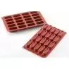 Silikomart SF179 Silikomart Nonstick Silicone Mold - Mini Log Savarin - SF179 - 60 x 24.5 H 23 mm - 175mm x 300mm Non-Stick S...