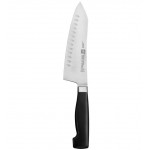 ZWILLING J.A HENCKELS Four Star 7" Hollow Edge Rocking Santoku Knife