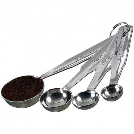 Matfer Bourgeat 072029 Stainless Steel Measuring Spoons - 4pces Measuring Cups and Spoons