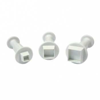 PME 10211 PME SQUARE Plungers Cutter 3pce Set Fondant Cutters & Plungers