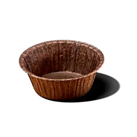 Novacart OP 80/38-50 Frestanding Paper Baking Cup Brown - 2 3/8''x 1 9/16'' - 100 pcs Freestanding Baking Cups