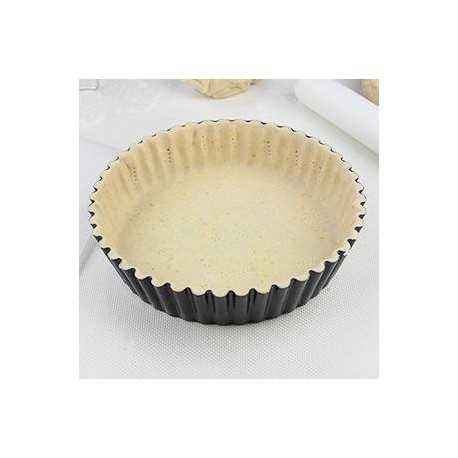 Paderno 47719-24 Deep Fluted Non-Stick Round Tart Pan Removable Bottom - 9 1/2" X 2" Tart & Quiches Pans