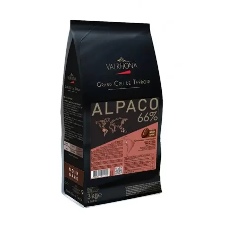 Valrhona 5572 Valrhona Single Origin Grand Cru Chocolate Alpaco 66.5% cocoa 33% sugar 40.2% fat content - 3Kg - Feves Dark ch...