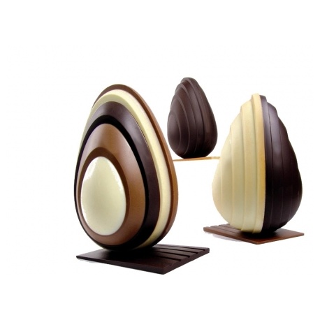 Pavoni KT72 Pavoni Thermoformed Egg Chocolate Mold - mm Ø 130 x 200 H - 2 Pieces Thermoformed Chocolate Molds