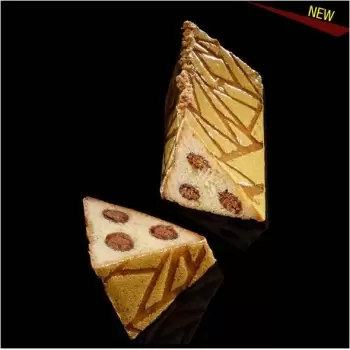 De Buyer Stainless Steel Triangular Cake Log Mold with lid & silicone 3D Mat Insert - CREATION C.RENOU