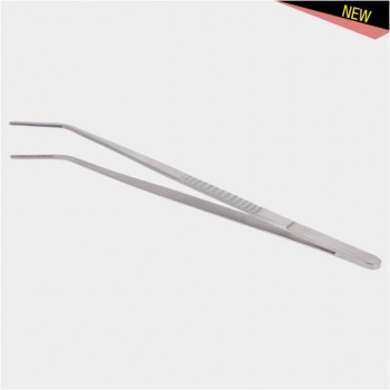 De Buyer 4239.30 De Buyer Stainless Steel Long Straight Tweezers with Curved End for Plate Decorating - 30cm Chef's Plating T...