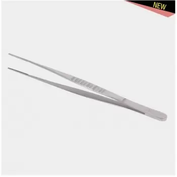 De Buyer 4238.25 De Buyer Stainless Steel Long Straight Tweezers for Plate Decorating - 25cm Chef's Plating Tools