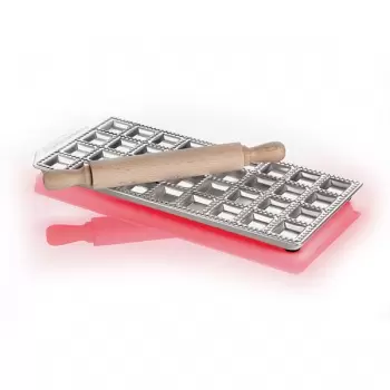 36-Imprint Ravioli Mold & Rolling Pin Set, L 12.25 x W 5.5 x H 0.5