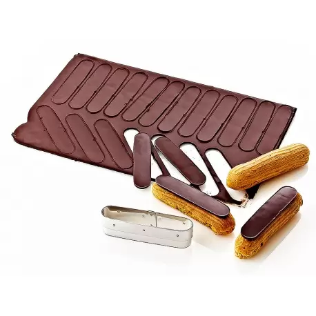 Matfer Bourgeat 154152 Matfer Bourgeat Eclair Cutter for Frosting Éclair - 130mm x 25mm x 25mm Specialty Cookie Cutters