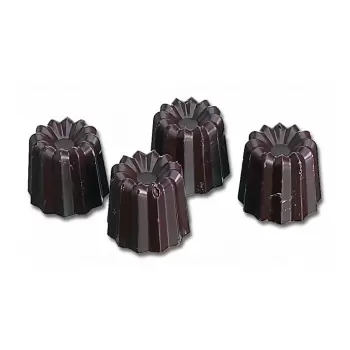 Matfer Bourgeat 380108 Small Canneles Polycarbonate chocolate Mold - 40 Cavity - 9gr - 1''x1''. Traditional Molds