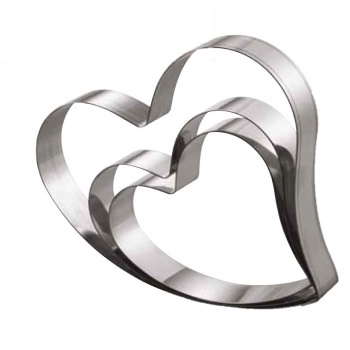 Martellato 18H5X17 Stainless Steel Cake Ring - Heart Shape 175x180 mmx50mm Shaped Cake Rings