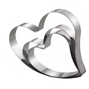 Martellato 18H5X20 Stainless Steel Cake Ring - Heart Shape 200x180 mmx50mm Shaped Cake Rings