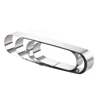 Martellato 20H4X31 Stainless Steel Cake Ring - Narrow Oval 31cm x 6.4cm x 4cm Shaped Cake Rings