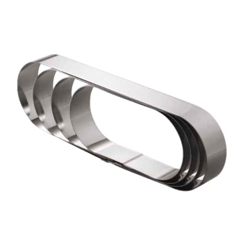 Martellato 21H5X30 Stainless Steel Cake Ring - Oval 300x100 mmx50mm Shapped Cake Rings