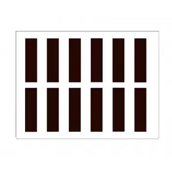 Long Rectangles Rubber Chocolate Chablons Mat - 12 Indents- 32 x 120 mm