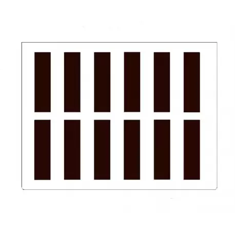 Pastry Chef's Boutique CHABLON4 Long Rectangles Rubber Chocolate Chablons Mat - 12 Indents- 32 x 120 mm Chocolate Chablons Mats