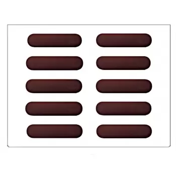 Pastry Chef's Boutique CHABLON1 Oval Éclair Rubber Chocolate Chablons Mat for Eclairs - 10 Indents - 32 x 132 mm Chocolate Ch...