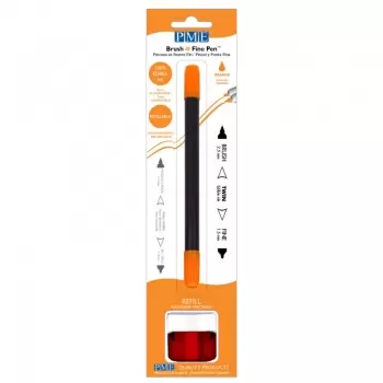 PME Brush & Fine Refillable Edible Pen with 8g Refill Jar - Orange