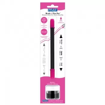 PME Brush & Fine Refillable Edible Pen with 8g Refill Jar - Pink