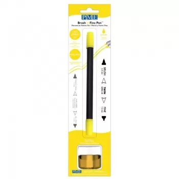 PME PE031 PME Brush & Fine Refillable Edible Pen with 8g Refill Jar - Yellow Edible Markers