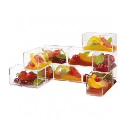 Pastry Chef's Boutique WALL7T - PS Plastic Mini Dishes WALL transparent - 2.4 oz 2.8'' x 1.4'' x 1.4'' - 200pcs Plastic Mini ...