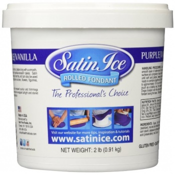 Satin Ice 750322E Satin Ice Rolled Fondant Vanilla 2 Lb - Purple Fondant & Gumpaste