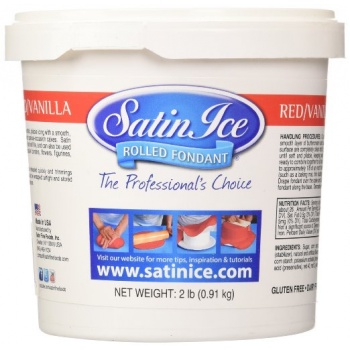 Satin Ice 750322H Satin Ice Rolled Fondant Vanilla 2 Lb - Red Fondant & Gumpaste