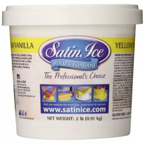 Satin Ice 750322C Satin Ice Rolled Fondant Vanilla 2 Lb - Yellow Fondant & Gumpaste