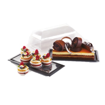 Pastry Chef's Boutique PS36539 Lids for Slate Trays 11.8'' x 5.7'' x 4.1'' - 160pcs Plates and Trays