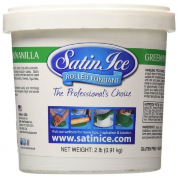 Satin Ice 750322F Satin Ice Rolled Fondant Vanilla 2 Lb - Green Fondant & Gumpaste
