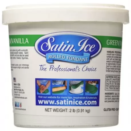 Satin Ice 750322F Satin Ice Rolled Fondant Vanilla 2 Lb - Green Fondant & Gumpaste