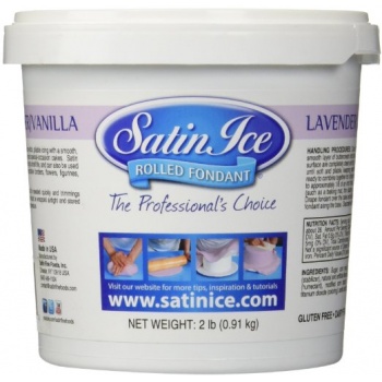 Satin Ice 750322G Satin Ice Rolled Fondant Vanilla 2 Lb - Lavender Fondants Mats & Impression Mats