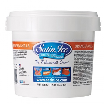 Satin Ice 750322D Satin Ice Rolled Fondant Vanilla 2 Lb - Orange Fondant & Gumpaste