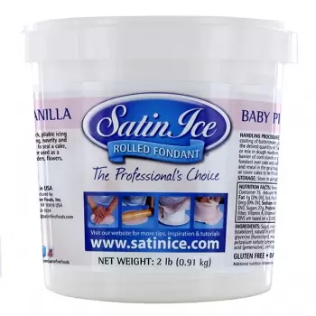 Satin Ice Rolled Fondant Vanilla 2 Lb - Pastel Pink