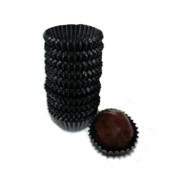 Pastry Chef's Boutique PCB2615 Glassine Chocolate Candy Cups No.4 - 1''x 3/4'' - Black - 1000pcs Chocolate and Candy Wrapping