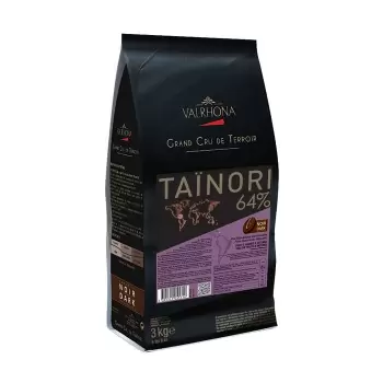 Valrhona Single Origin Grand Cru Chocolate Tainori 64% cocoa 35.5% sugar 39.4% fat content  - 3Kg  - Feves