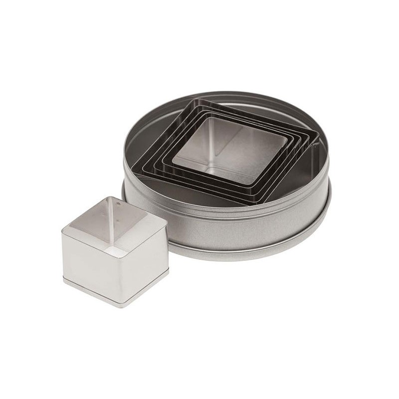 Ateco 5253 Ateco Plain Square Stainless Steel Cookie Cutter Set 6pcs