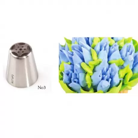 RUSS03 Russian Icing Decorating Nozzle Tips Stainless Steel- Flowers - No 03 Russian Pastry Tips