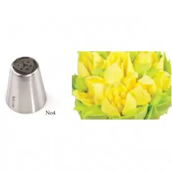 RUSS04 Russian Icing Decorating Nozzle Tips Stainless Steel- Flowers - No 04 Russian Pastry Tips