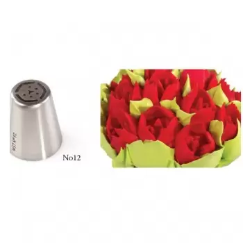 RUSS12 Russian Icing Decorating Nozzle Tips Stainless Steel- Flowers - No 12 Russian Pastry Tips
